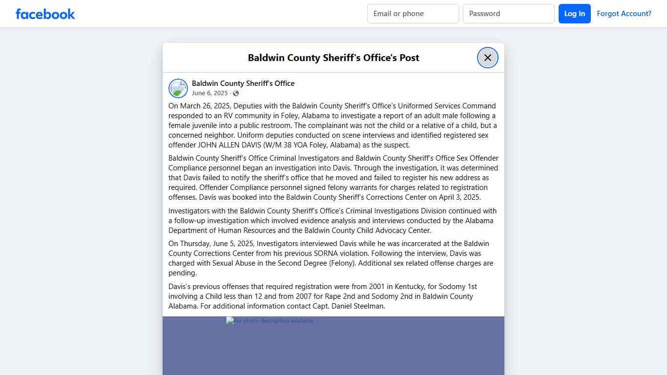On March 26, 2025,... - Baldwin County Sheriff's Office | Facebook