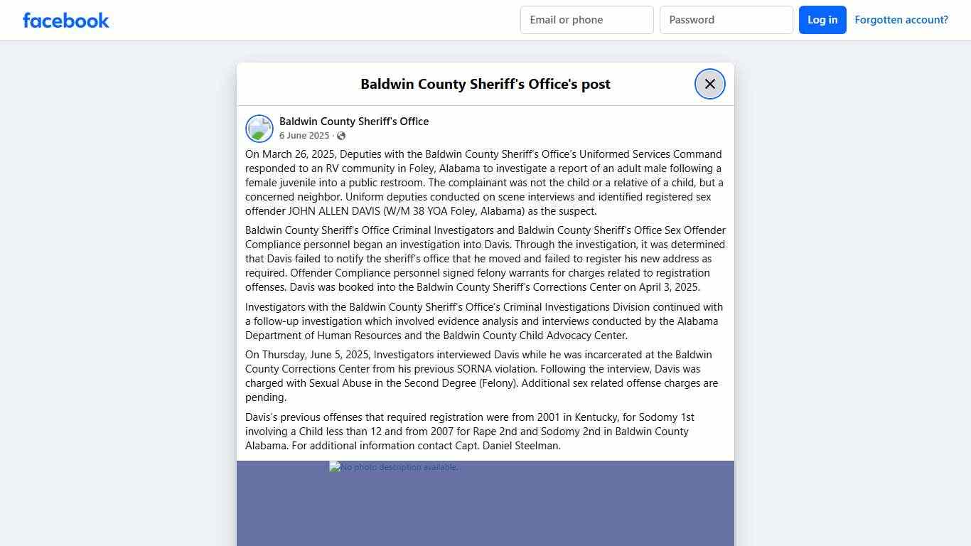 On March 26, 2025,... - Baldwin County Sheriff's Office | Facebook
